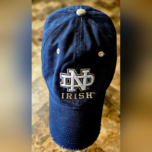 NOTRE DAME Fighting Irish VINTAGE Blue Baseball Ballcap Hat- OS - Picture 2 of 7